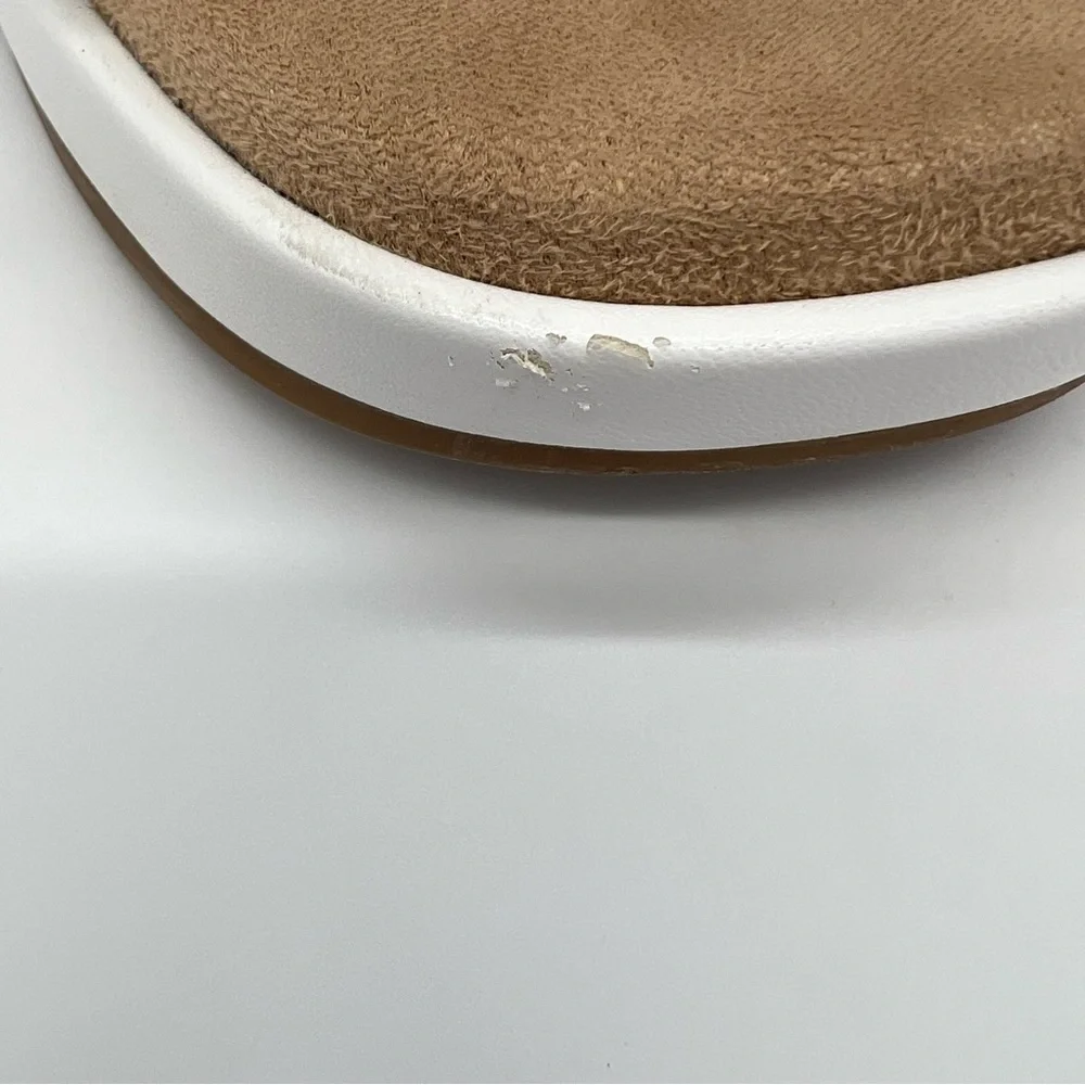 Giani Bernini White and Brown Slide Sandals